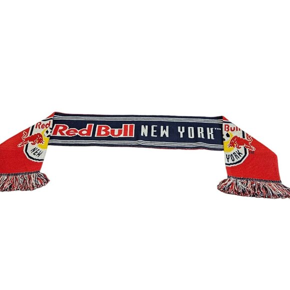 Adidas New York Red Bulls Scarf Red Blue Reversible Fringe MLS Soccer Football - Picture 3 of 7